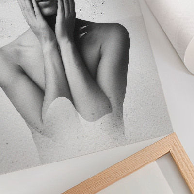 Poster rezistent pentru perete Portret alb-negru cu modele abstracte