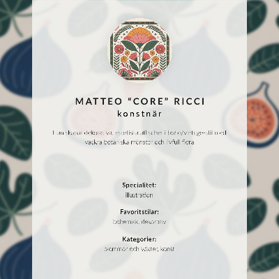 Grafică modernă pe pânză Smochine și frunze în modele de culori naturale