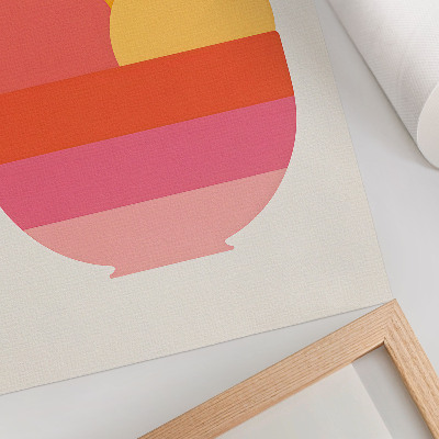 Poster rezistent pentru perete Cercuri vibrante într-un bol, stil minimalist