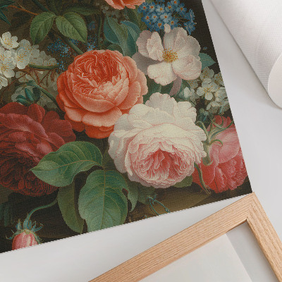 Poster rezistent pentru perete Flori colorate într-un stil clasic de pictură