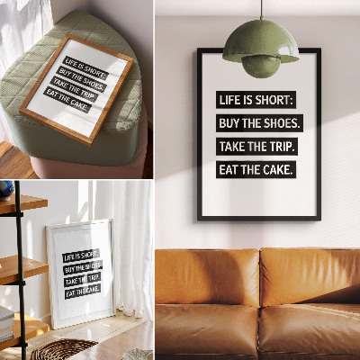 Poster rezistent pentru perete Litere pe fundal negru, tipografie inspiratoare