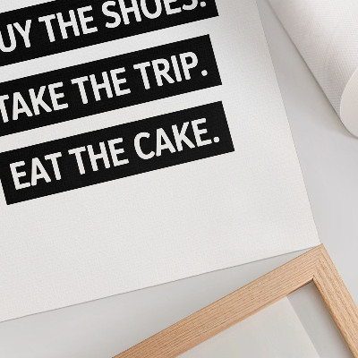 Poster rezistent pentru perete Litere pe fundal negru, tipografie inspiratoare