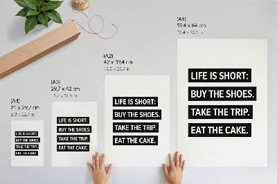 Poster rezistent pentru perete Litere pe fundal negru, tipografie inspiratoare
