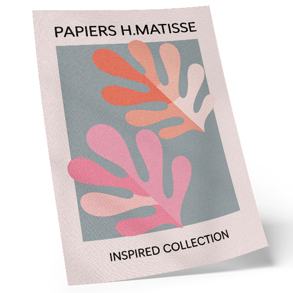 Poster rezistent pentru perete Frunze geometrice inspirate de Matisse colorate