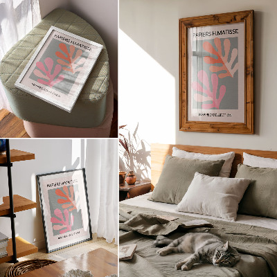 Poster rezistent pentru perete Frunze geometrice inspirate de Matisse colorate