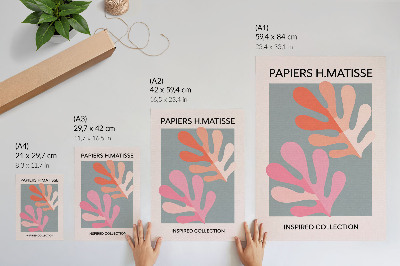 Poster rezistent pentru perete Frunze geometrice inspirate de Matisse colorate