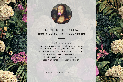 Poster în culori saturate Flori albastre, accente portocalii, fundal bleumarin