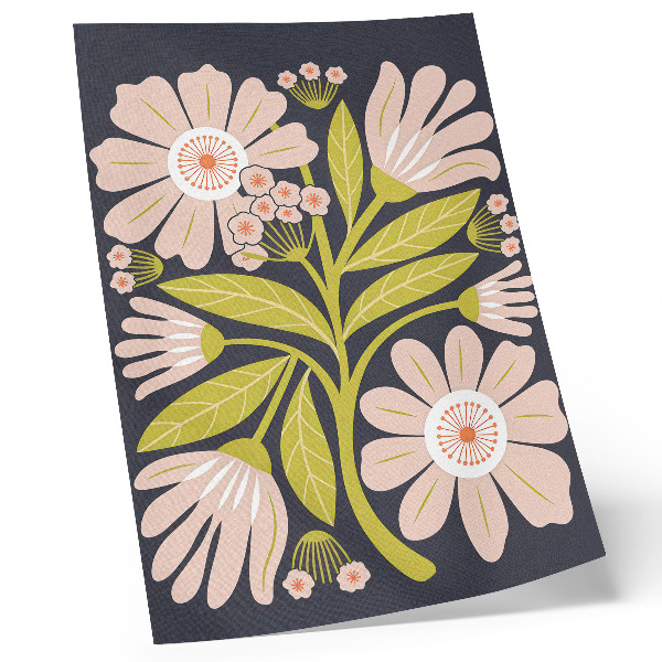 Grafică modernă pe pânză Motive florale retro fără bătăi de cap