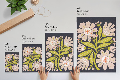 Grafică modernă pe pânză Motive florale retro fără bătăi de cap