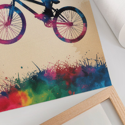Poster în culori saturate Culori dinamice ciclist acțiune modernă