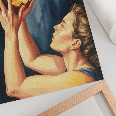 Poster rezistent pentru perete Dovleac portocaliu albastru închis fundal suprarealism