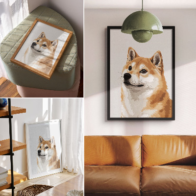 Poster rezistent pentru perete Un câine distinctiv în culori bej și crem, minimalist