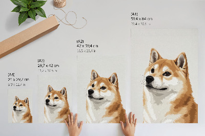 Poster rezistent pentru perete Un câine distinctiv în culori bej și crem, minimalist