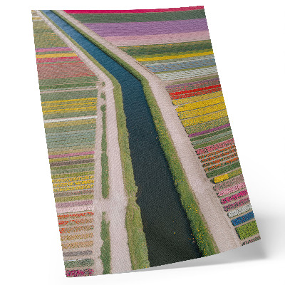 Poster rezistent pentru perete Dungi colorate de flori de-a lungul canalului