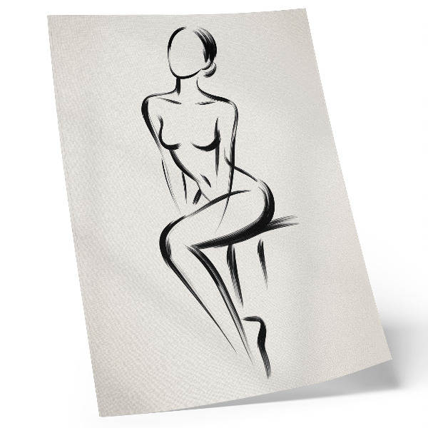 Poster în culori saturate Siluetă minimalistă în contrast cu alb-negru