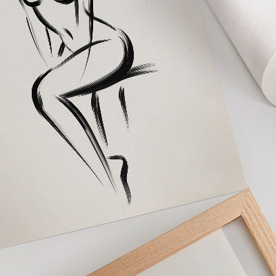 Poster în culori saturate Siluetă minimalistă în contrast cu alb-negru