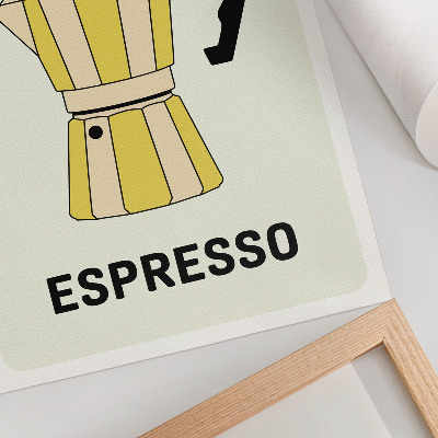 Grafică modernă pe pânză Inscripție atractivă pentru fundal deschis de cafenea