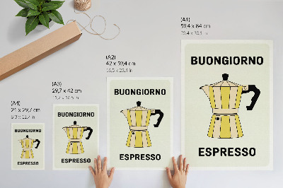 Grafică modernă pe pânză Inscripție atractivă pentru fundal deschis de cafenea