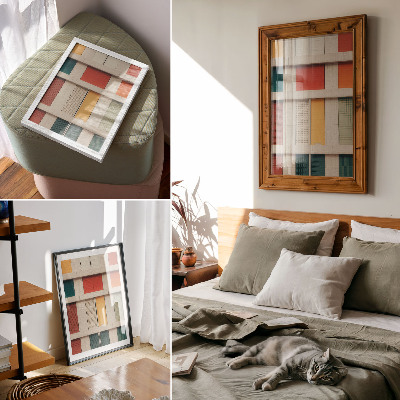 Grafică modernă pe pânză Panouri colorate simetrice în stil modern