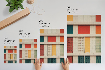 Grafică modernă pe pânză Panouri colorate simetrice în stil modern
