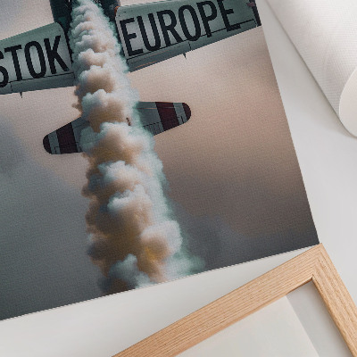 Poster rezistent pentru perete Avion deasupra norilor, paletă discretă, dinamică