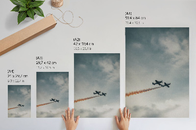 Poster rezistent pentru perete Tehnica minimalismului cu două avioane pe cer