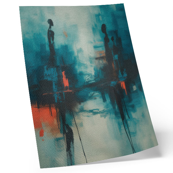 Poster rezistent pentru perete Abstracție, turcoaz, contraste dinamice