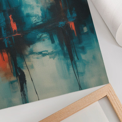 Poster rezistent pentru perete Abstracție, turcoaz, contraste dinamice