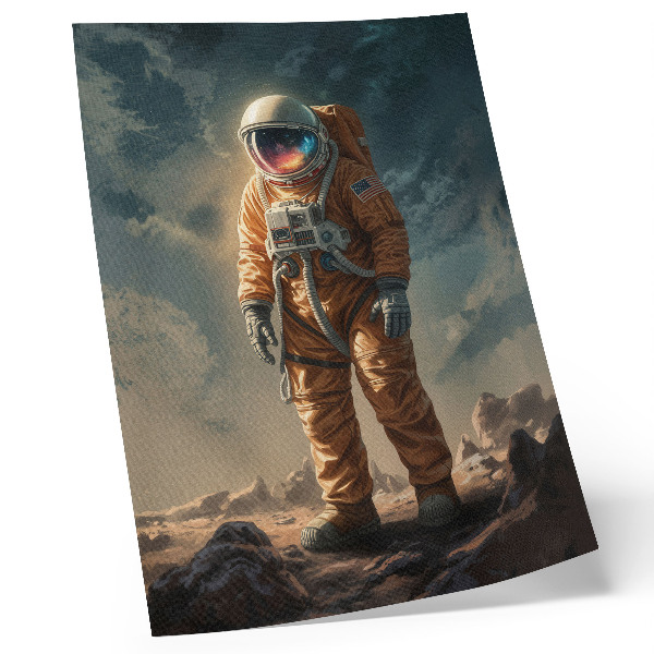 Poster rezistent pentru perete Astronautul pe cerul nopții unei planete extraterestre