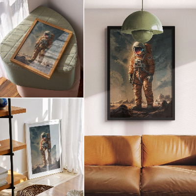 Poster rezistent pentru perete Astronautul pe cerul nopții unei planete extraterestre