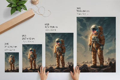 Poster rezistent pentru perete Astronautul pe cerul nopții unei planete extraterestre
