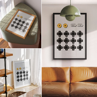 Poster în culori saturate Minimalism retro modernitate controler de joc