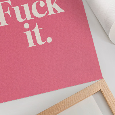 Poster în culori saturate Fundal roz cu litere albe în stil modern