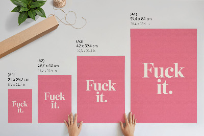 Poster în culori saturate Fundal roz cu litere albe în stil modern