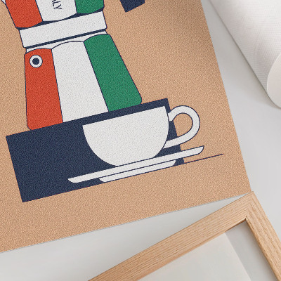 Grafică modernă pe pânză Cafenea colorată, culori italiene, atmosferă modernă