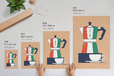 Grafică modernă pe pânză Cafenea colorată, culori italiene, atmosferă modernă