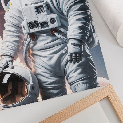 Poster rezistent pentru perete Câine în costum spațial, rachetă spațială, costum lunar