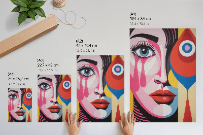 Poster în culori saturate Forme abstracte colorate ochi față