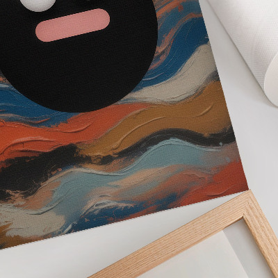 Poster în culori saturate O figură neagră pe un fundal colorat într-un stil dinamic