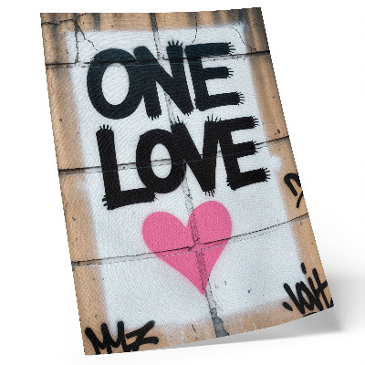 Poster în culori saturate Graffiti text inimă pe perete de beton
