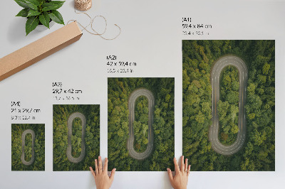 Grafică modernă pe pânză Un drum îngust și șerpuitor prin pădurea verde