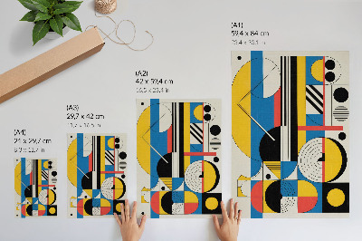 Grafică modernă pe pânză Modele geometrice în culori contrastante