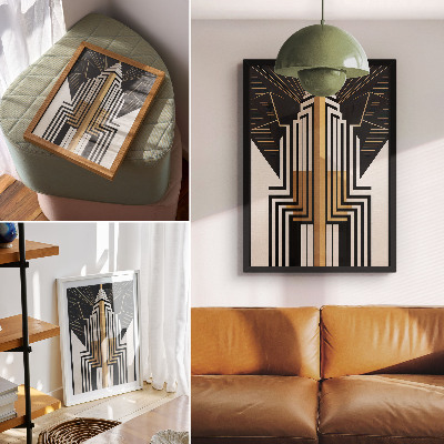 Poster rezistent pentru perete Linii arhitecturale, accente elegante aurii