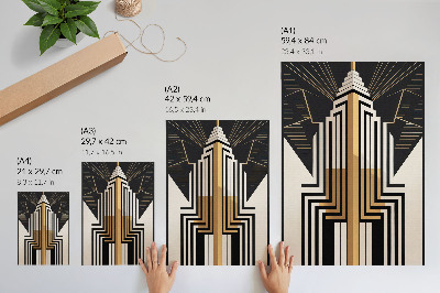 Poster rezistent pentru perete Linii arhitecturale, accente elegante aurii