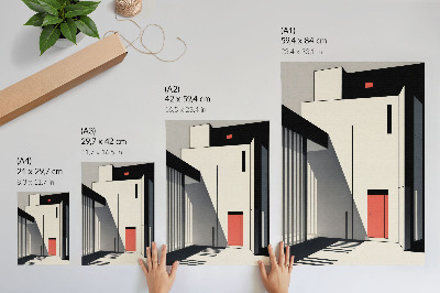 Grafică modernă pe pânză Contrastul arhitecturii geometrice minimaliste