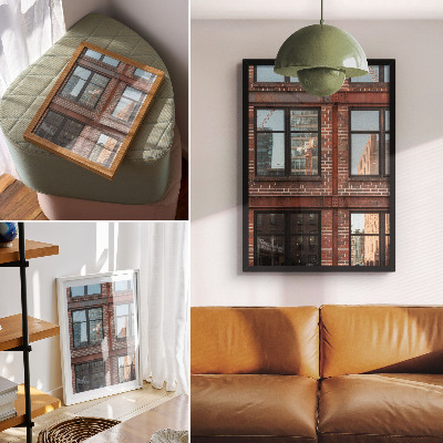 Poster rezistent pentru perete Compoziție modernă cu reflecții de fațadă din cărămidă