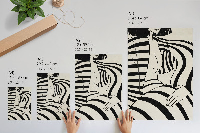 Grafică modernă pe pânză Eleganța dungilor geometrice alb-negru