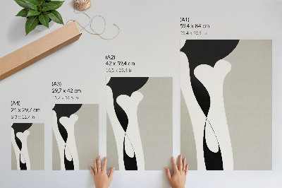 Poster rezistent pentru perete Linii alb-negre, contraste fine