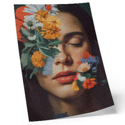 Poster în culori saturate Față colorată cu flori farmec emoție delicatețe