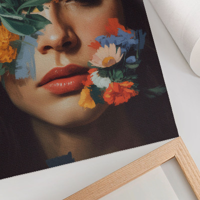 Poster în culori saturate Față colorată cu flori farmec emoție delicatețe